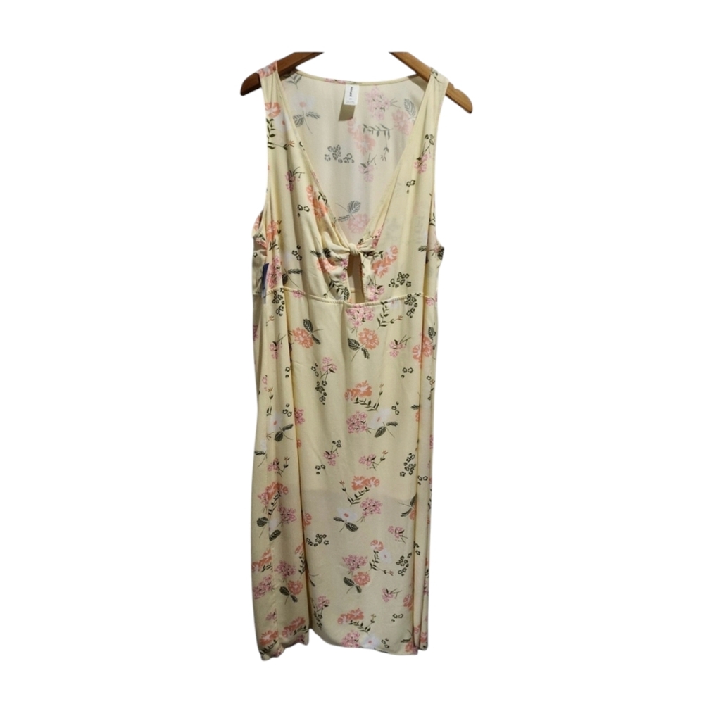 Abound Cream and Pink Chemise dress with Vintage Floral Design